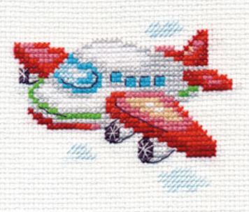 "Airplane" - embroidery kit /Alice/ 8 x 6 cm