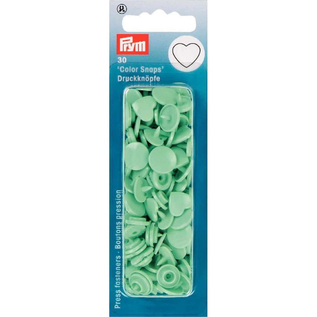 Plastmasas spiedpogas - Sirsniņas - Piparmētra ~12mm, 30 gab