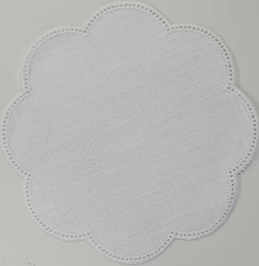 Canvas blank for crocheted napkin - 20 x 20 cm Flower "White" /Zweigart/