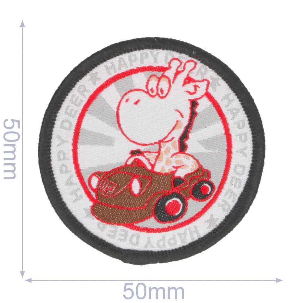 Piegludināms ielāps ar žirafi mašīnā 5x5cm/HKM