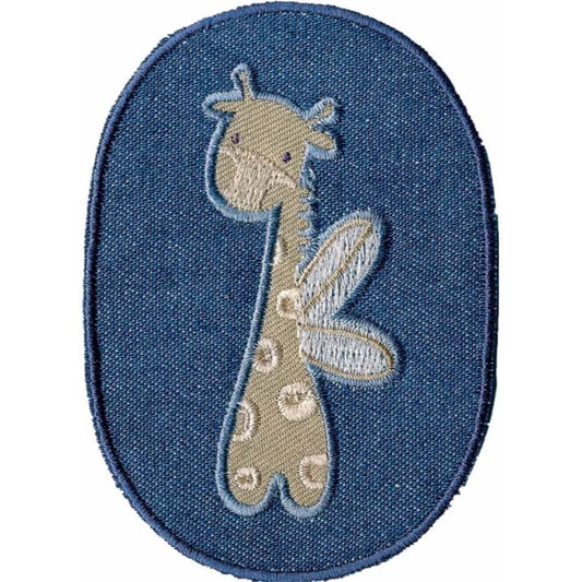 Iron-on jeans knee patch with giraffe 9.5x6.7cm/HKM