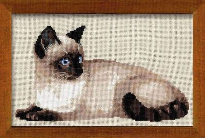 Siamese cat - embroidery kit /RIOLIS/ 38 x 26 cm