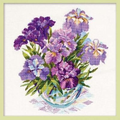Īrisi vāzē - izšūšanas komplekts /RIOLIS/ 45 x 45 cm