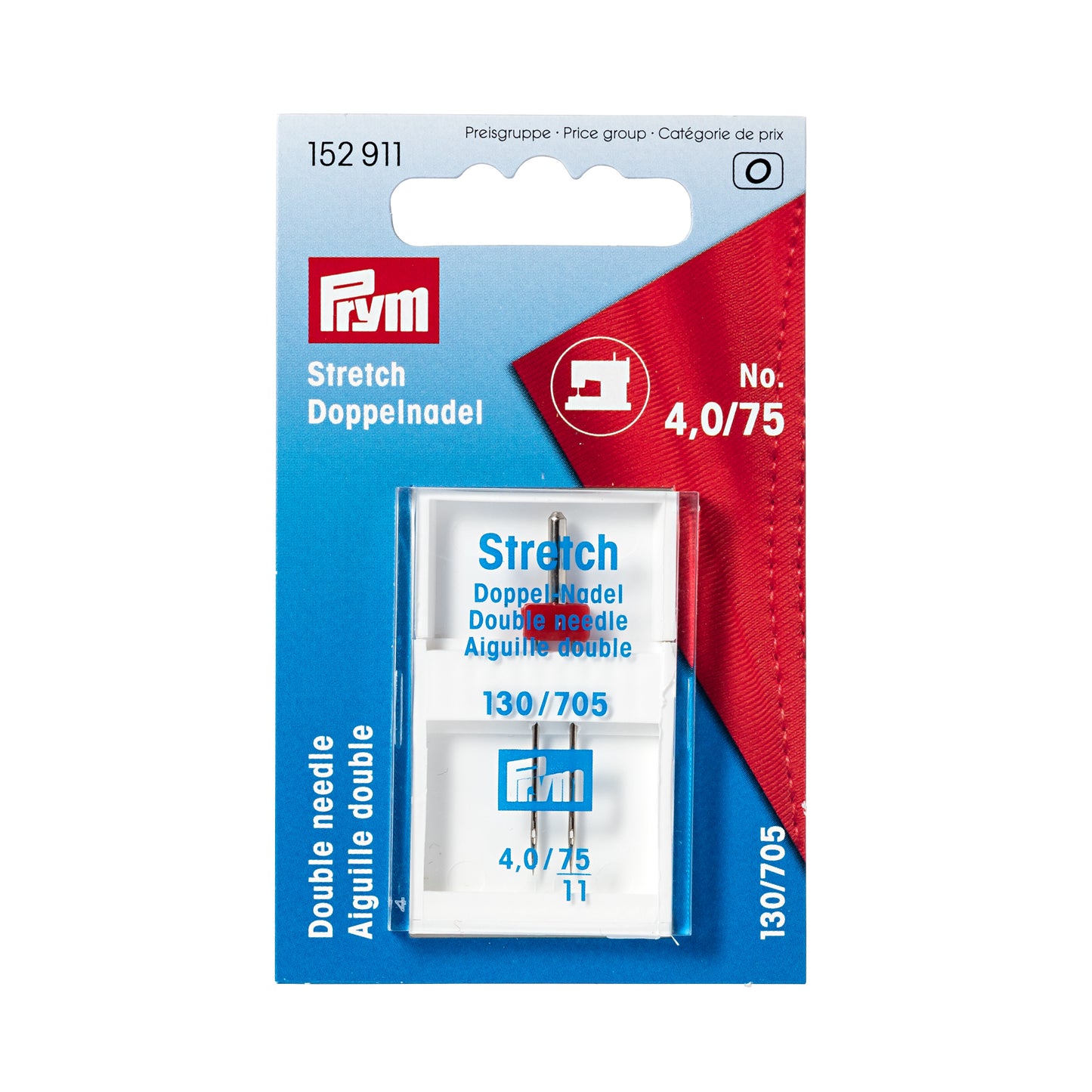 Dubultā šujmašīnas adata "Stretch" trikotāžai 130/705, 75/4.0mm - vairs netiek ražots!