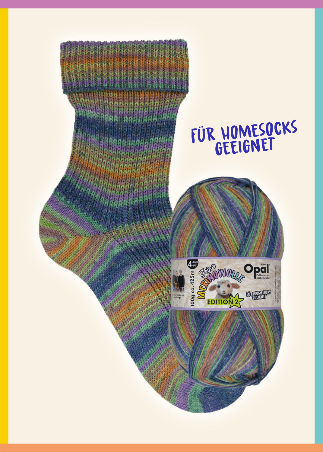 OPAL 4-diegu FEINE MERINWOLLE - EDITION2 100g #11634 "Silts" IEROBEŽOTS IZLAIDUMS!