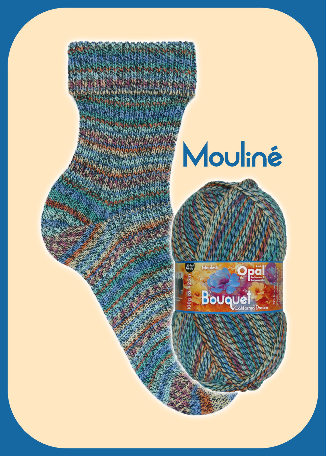 OPAL 4-diegu BOUQUET MOULINE 100g #11681 "Kalifornijas sapnis" IEROBEŽOTS IZLAIDUMS!