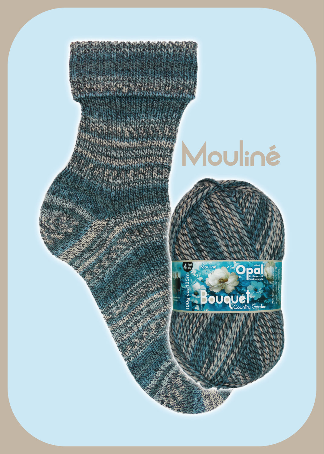 OPAL 4-diegu BOUQUET MOULINE 100g #11682 "Lauku dārzs" IEROBEŽOTS IZLAIDUMS!