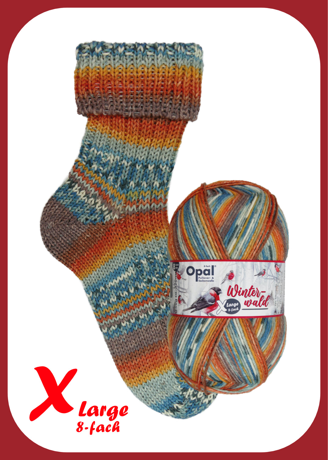 OPAL 8-ply XLarge Winterwald 150g #11712 "cosy fox den"