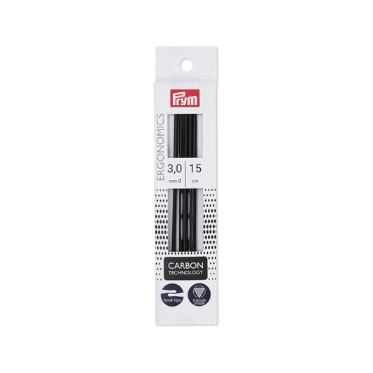 Prym Ergonomics Carbon Technology sock needles Ø3.00 mm ||15 cm/5 pcs