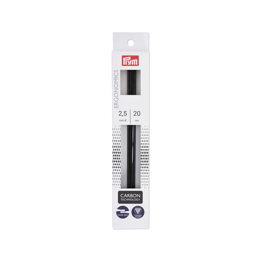 Prym Ergonomics Carbon Technology sock needles Ø2.5 mm ||20 cm/5 pcs