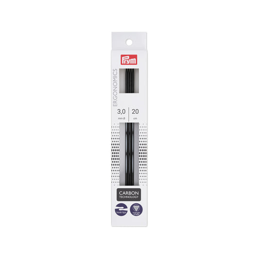 Ergonomic carbon sock needles / Prym/ Ø3.00 mm ||20 cm/5pcs