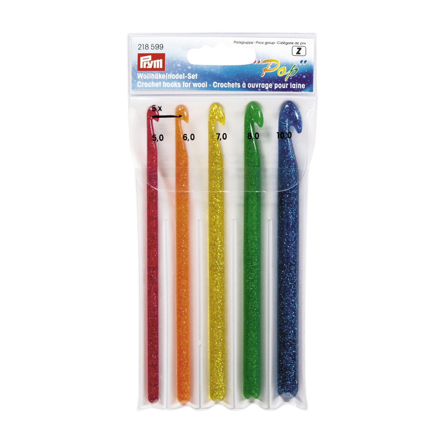 5 Crochet needle set for wool "Pop" /Prym/ Ø 5.00 - 10.00 mm