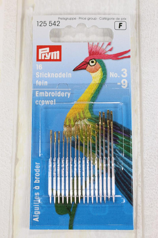 Fine needles for embroidery and sewing No. 3 - 9