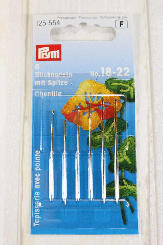 Needles with a sharp tip for embroidery and sewing 6pcs No. 18 - 22