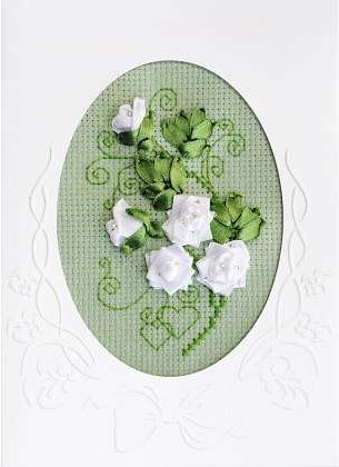 Wedding card - embroidery kit /RIOLIS/ 11.8 x 16.4cm - no longer produced!