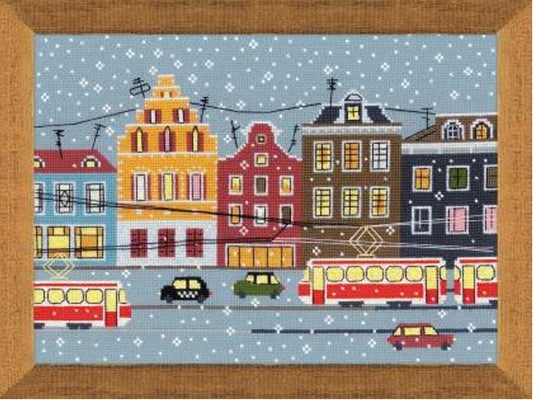 Tram route - embroidery kit /RIOLIS/ 30 x 21 cm