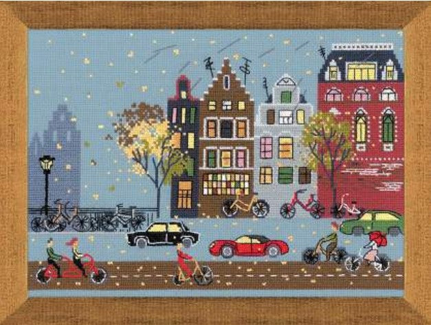 Bicycle path - embroidery kit /RIOLIS/ 30 x 21 cm