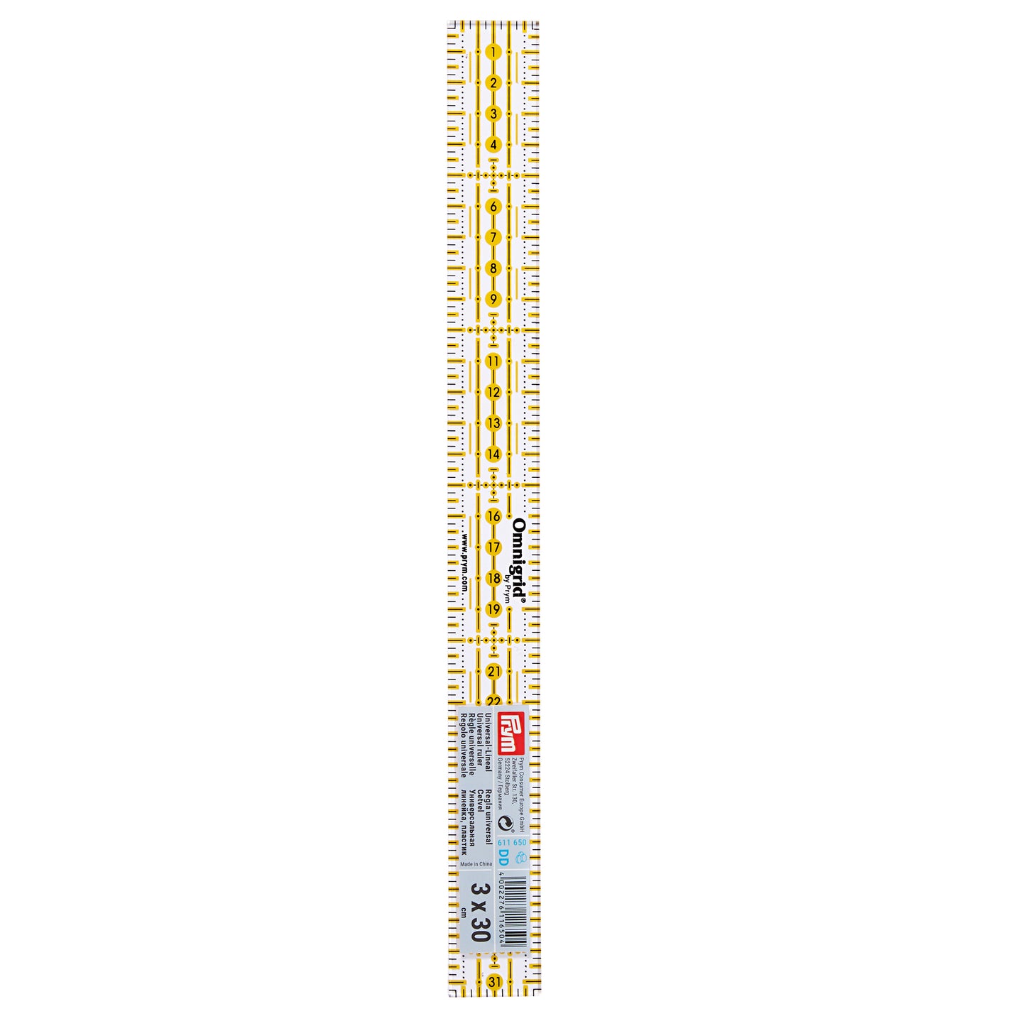 Universāls lineāls 3 x 30 cm /Prym - Noliktavas izpārdošana!