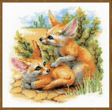 Desert Foxes - embroidery kit /RIOLIS/ 25 x 25 cm - No longer produced!