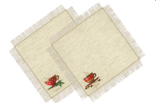 Tea and coffee napkins - embroidery set /RIOLIS/ 28 x 28 cm