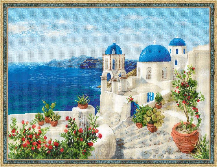 Santorini - tikkimiskomplekt /RIOLIS/ 40 x 30 cm