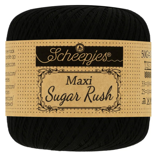 Maxi Sugar Rush /Scheepjes/ Crochet thread 50g / 280m #110 "Black"