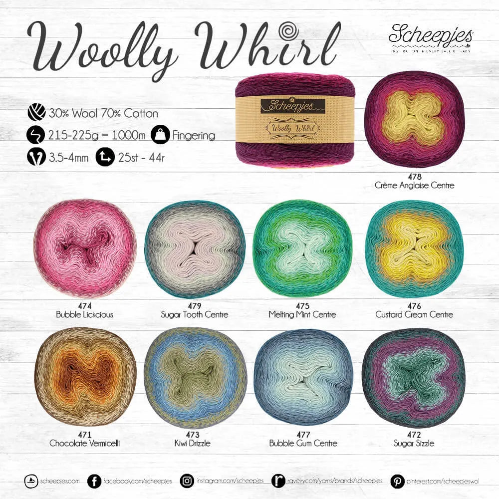 Woolly Whirl /Scheepjes/ 215~226g - 1000m #472 "Gruzdošs Cukurs"