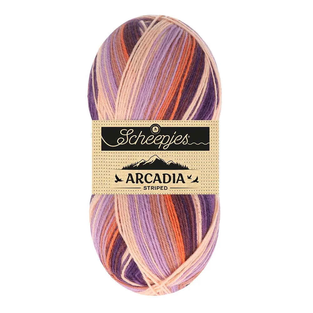 Arcadia Striped /Scheepjes/ 4-diegu zeķu dzija 100g #911 "Krēsla"