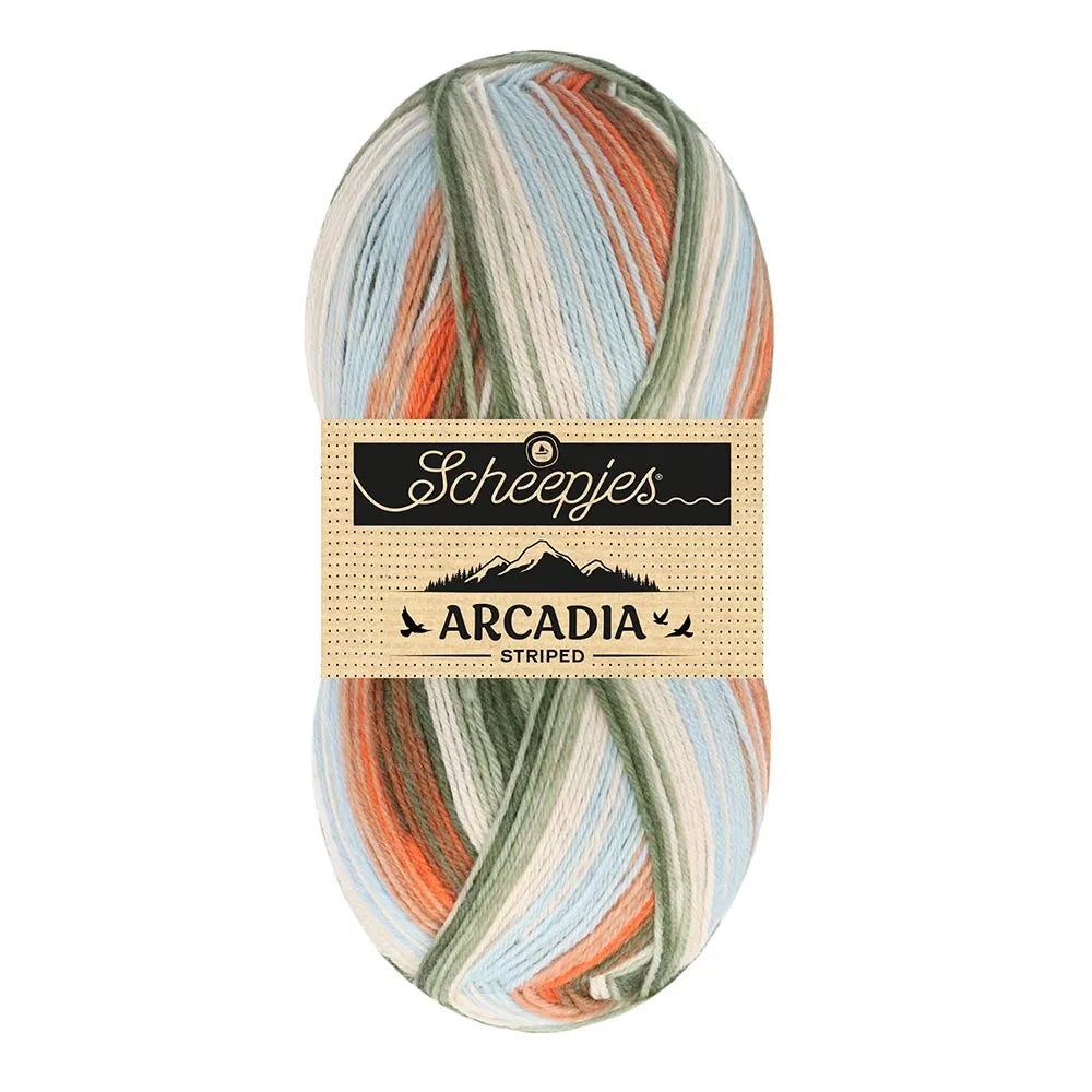 Arcadia Striped /Scheepjes/ 4-ply sock yarn 100g #913 "Cottage"