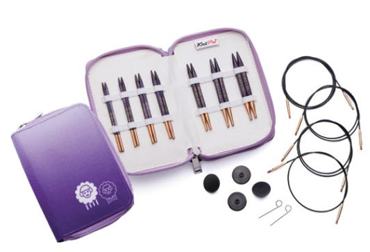 J'adore Cubics DELUX /10cm short cubic interchangeable circular knitting needles set with cables /KnitPro/ 7 pairs