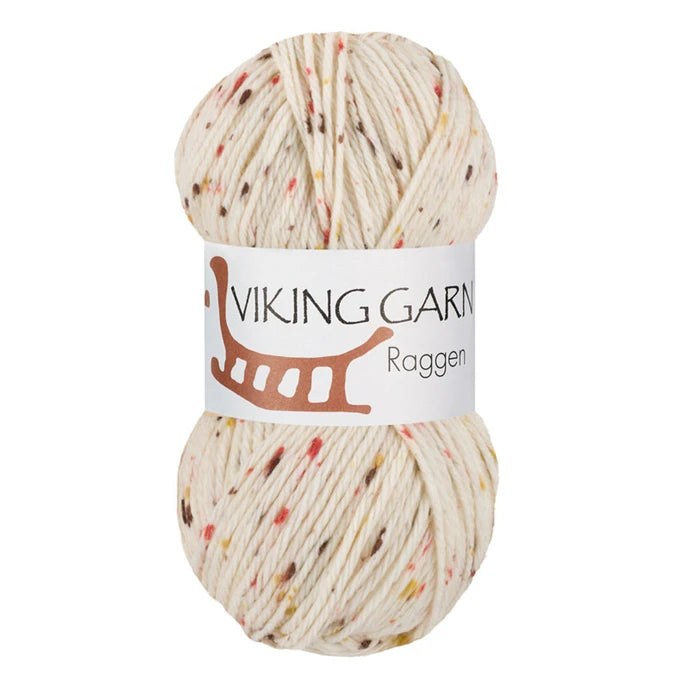 Raggen /Viking Garn/ 8-diegu zeķu dzija 150g #792 "Sarkan-brūni punktiņi"