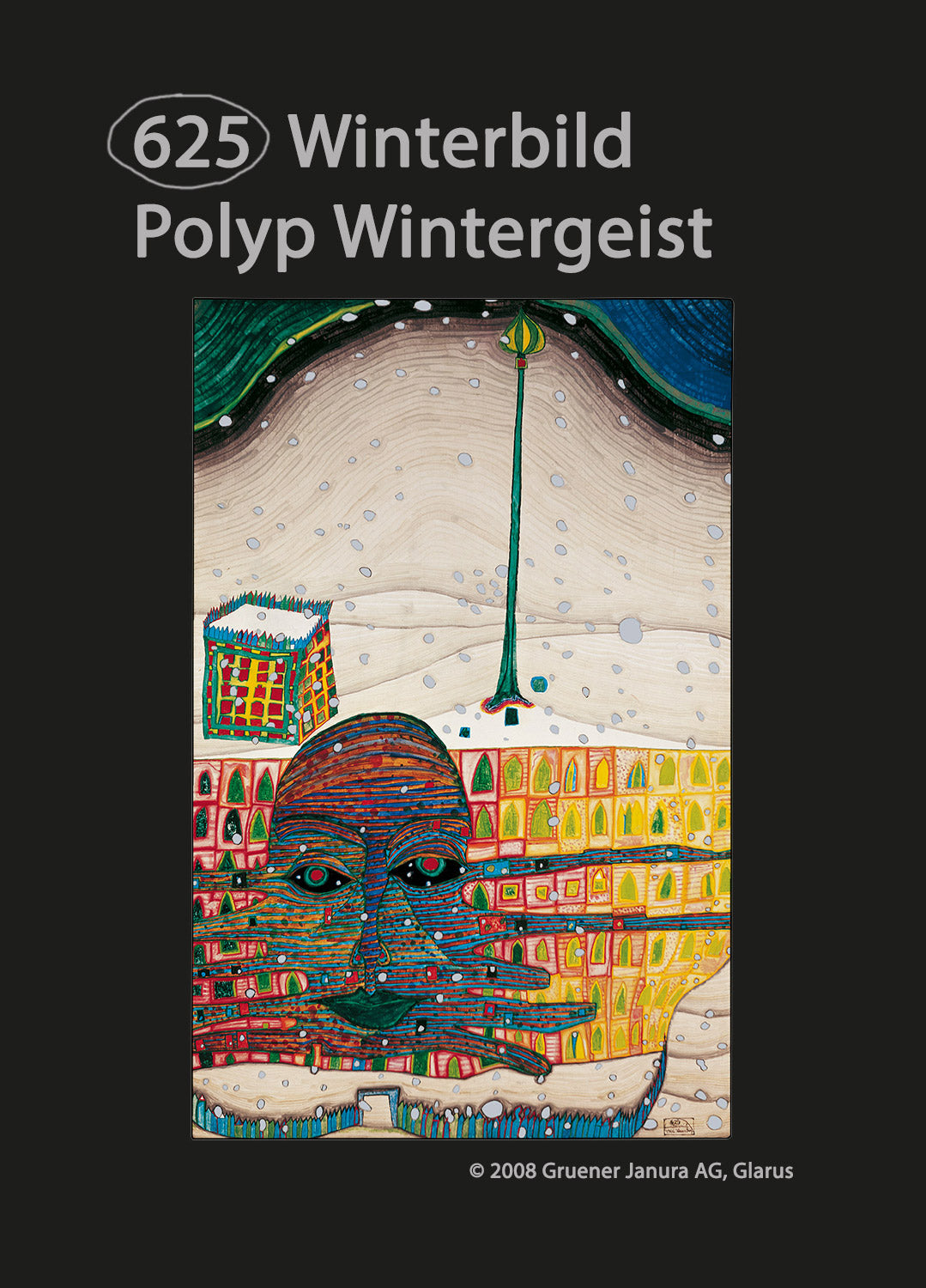 OPAL 4-strand Hundertwasser II collection 100g #2104 "Winter picture-Polypse-Winter spirit"
