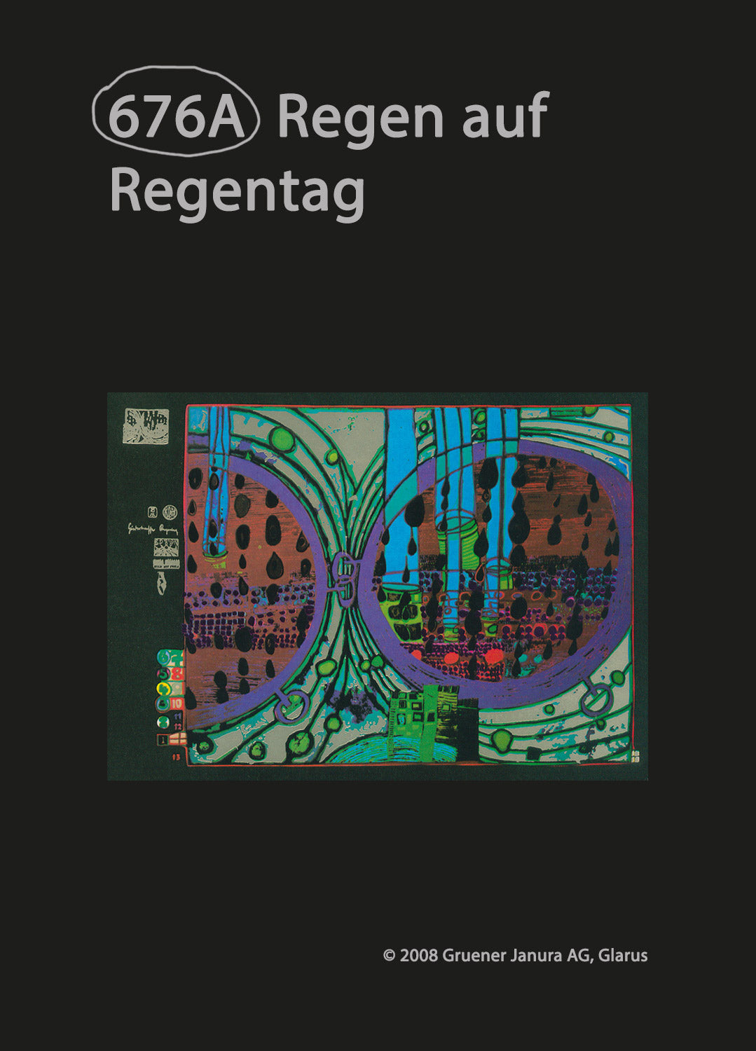 OPAL 4-strand Hundertwasser II collection 100g #2106 "Rain after a rainy day"
