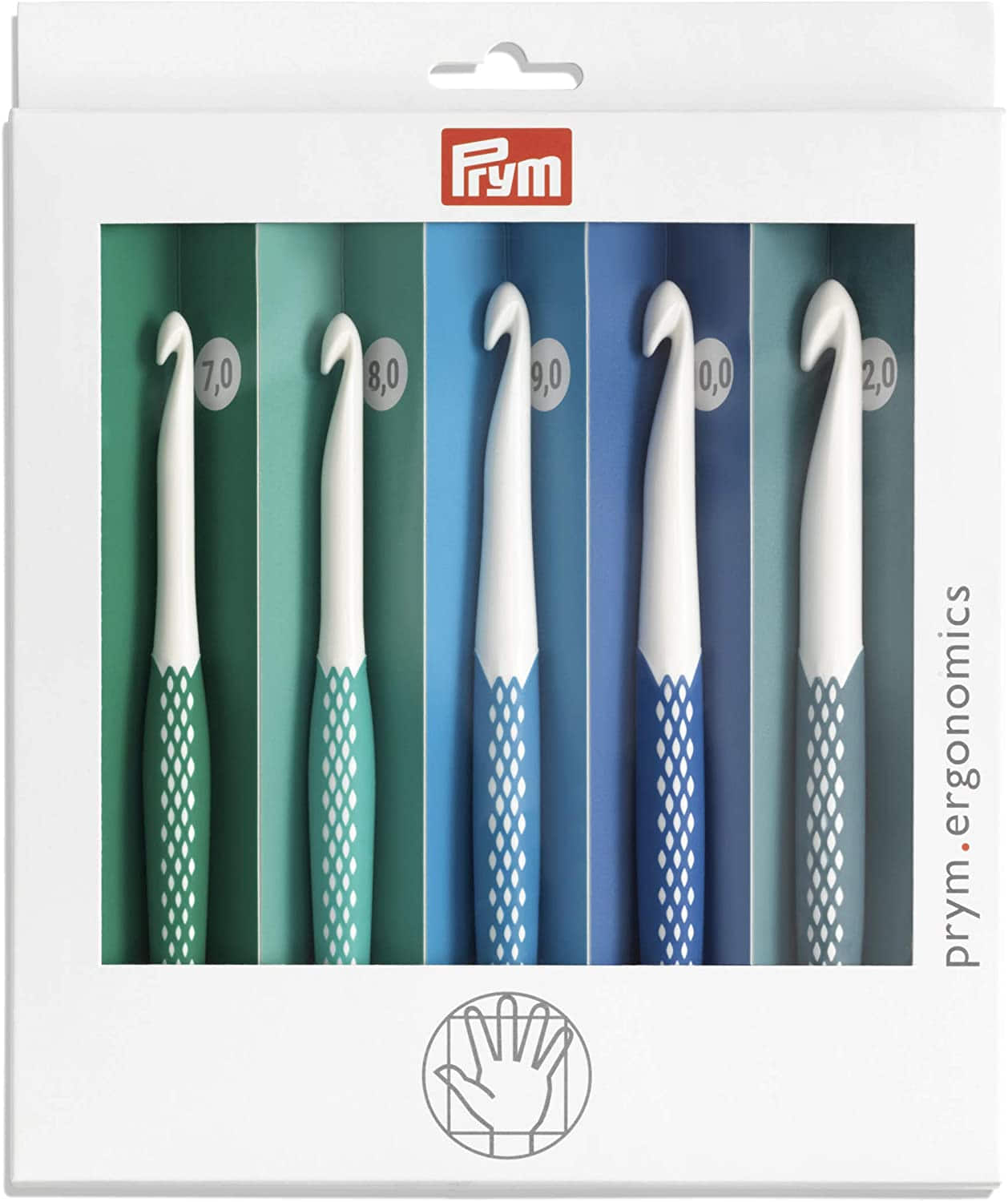 Ergonomic crochet hook set for wool /Prym Ergonomics/ Ø 7.0 - 12.00 mm