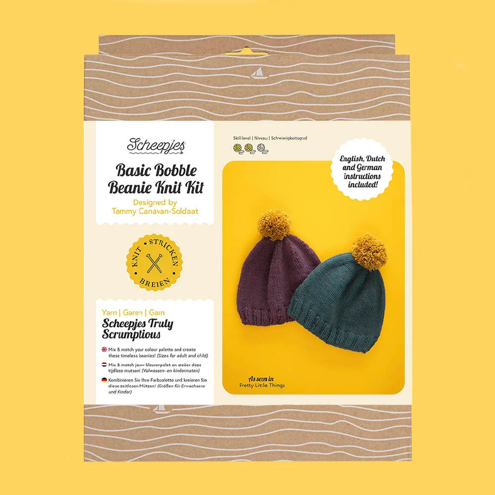 Scheepjes Basic Bobble Beanie Knit kit /cepures adīšanas komplekts, ENG
