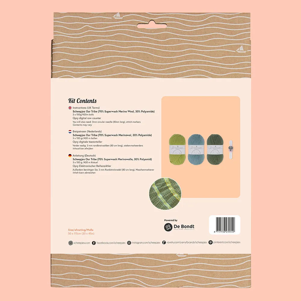 Scheepjes Fibonacci Shawlette Knit kit / Šalles lakata adīšanas komplekts, ENG