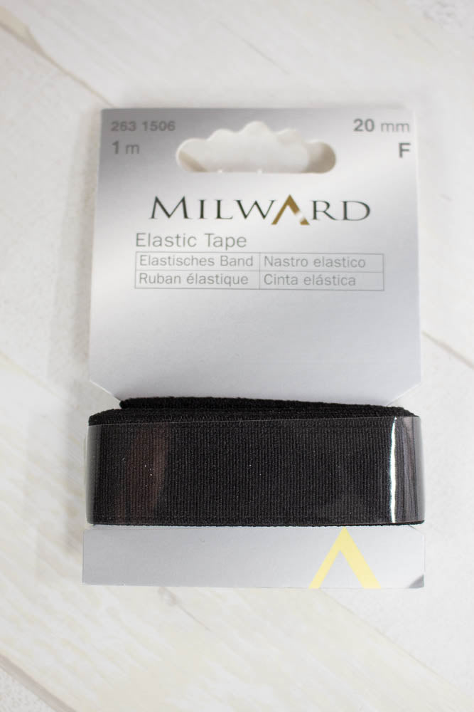 Gumija 20mm/ 1m - Melna