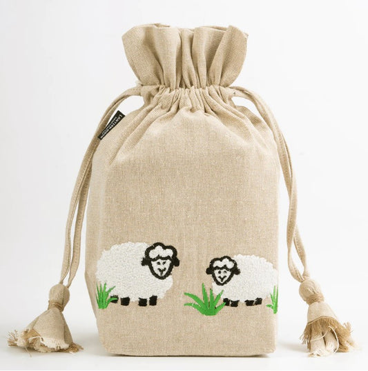 Drawstring bag MEADOW Lantern Moon /natural white - white sheep /KnitPro