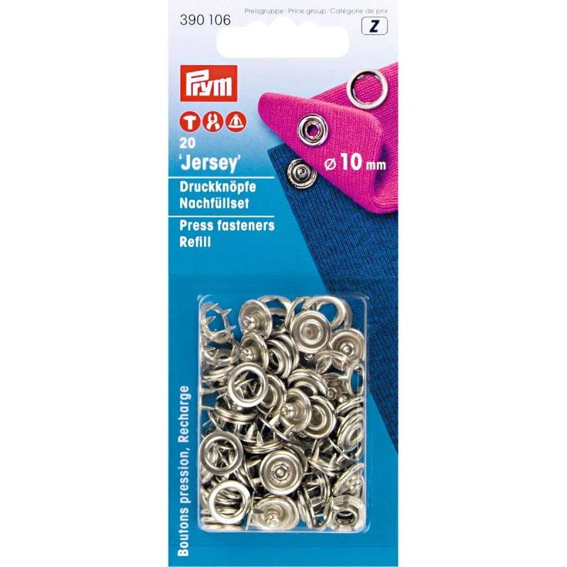Jersey Snaps 10mm - 20 pcs. refill set
