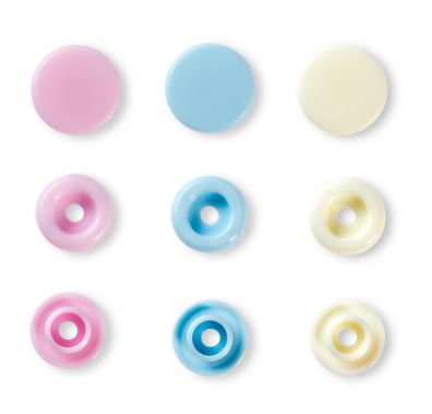 Plastic snap buttons - Round - pink/light blue/pearl - Ø12.4 mm - 30 pcs /Prym Love