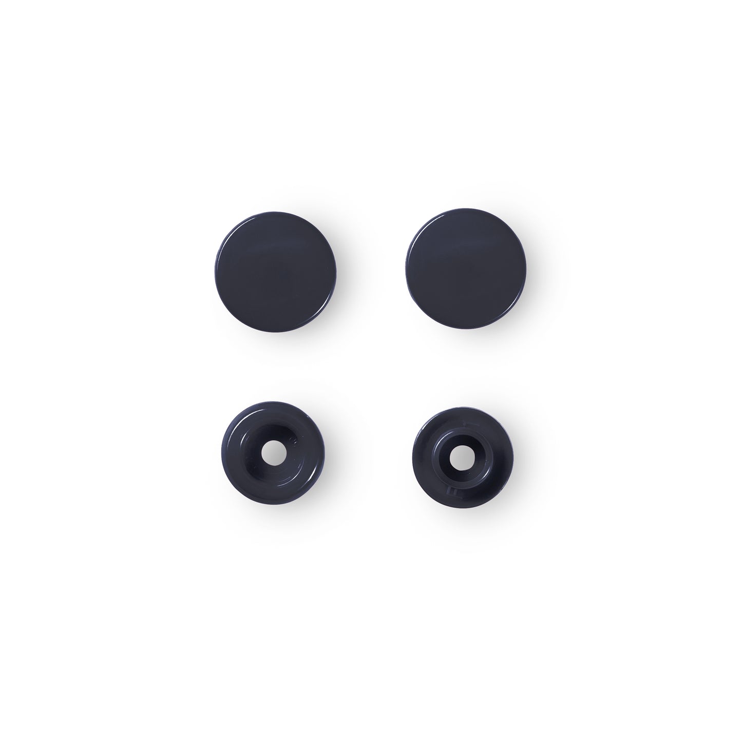 Plastmasas spiedpogas - Apaļas - Flotes zils - Ø12.4 mm - 30 gab