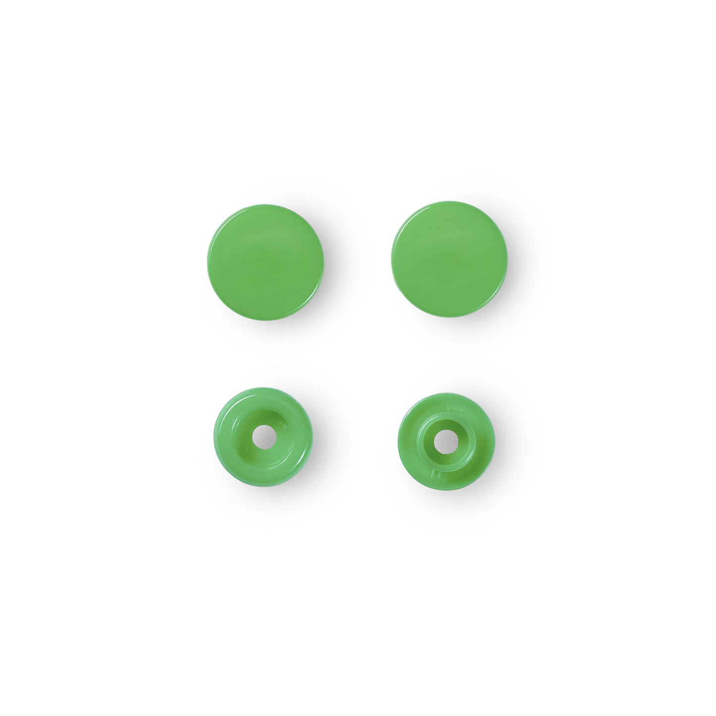 Plastic snap buttons - Round - Light green - Ø12.4 mm - 30 pcs