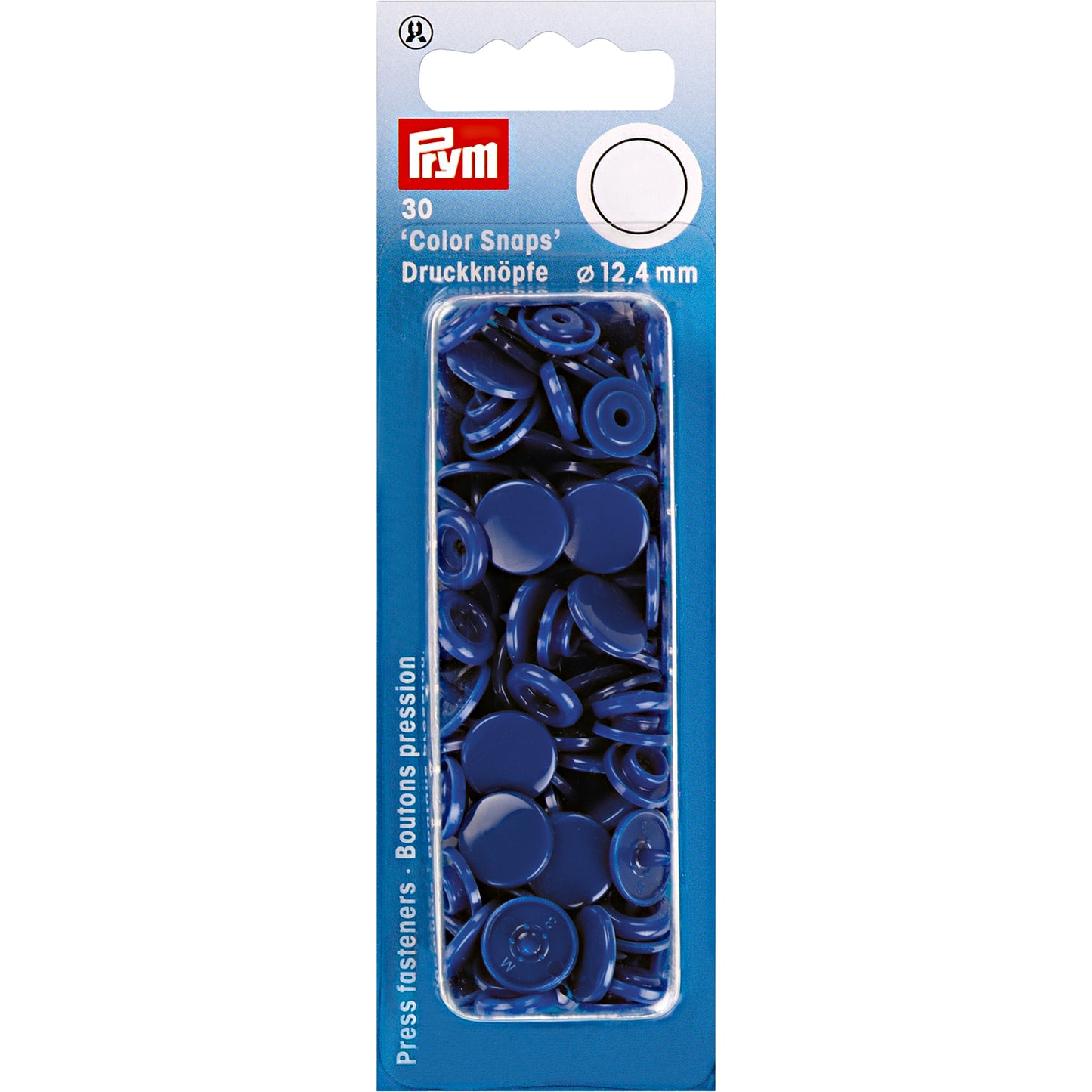 Plastic snap buttons - Round - Royal blue - Ø12.4 mm - 30 pcs