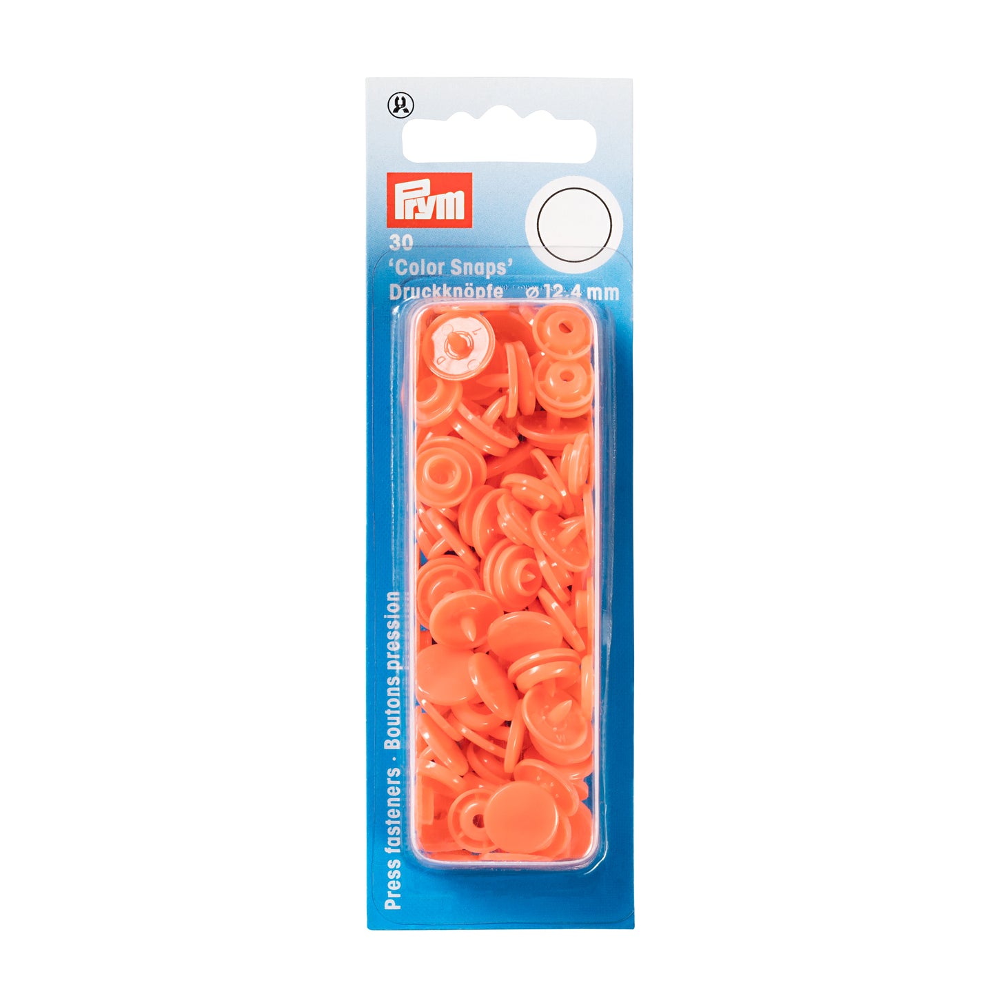 Plastic snap buttons - Round - Salmon - Ø12.4 mm - 30 pcs