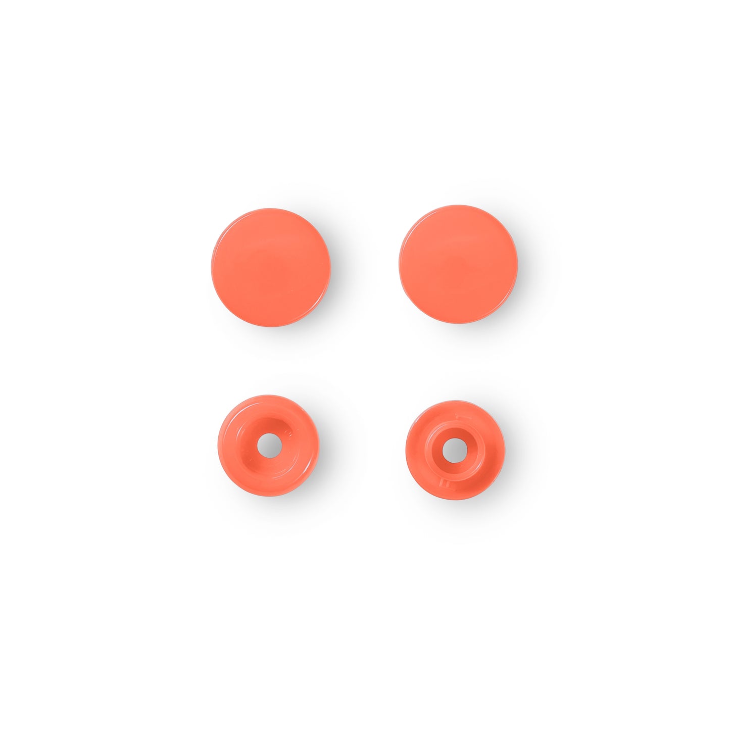 Plastic snap buttons - Round - Salmon - Ø12.4 mm - 30 pcs