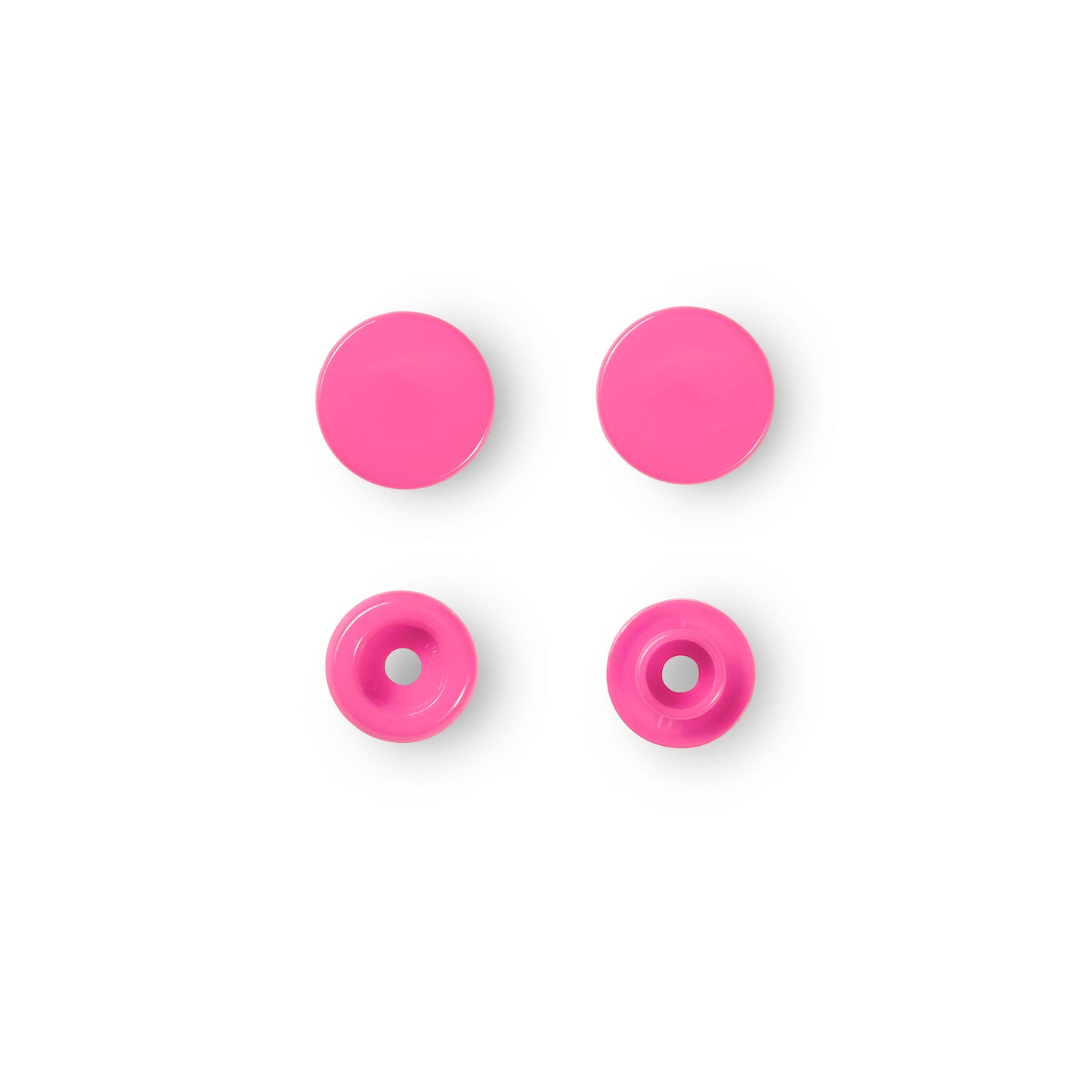 Plastic snap buttons - Round - Pink - Ø12.4 mm - 30 pcs