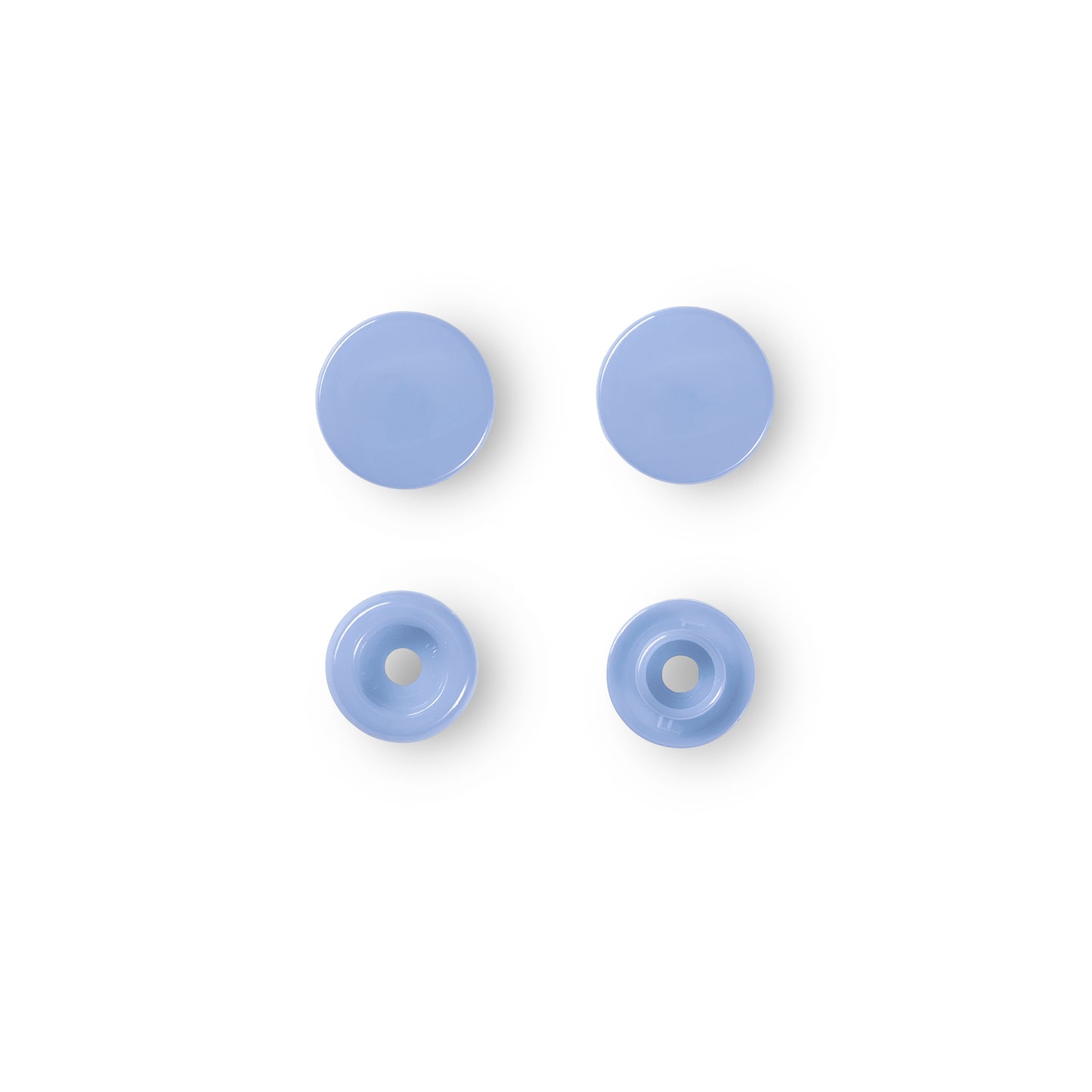 Plastmasas spiedpogas - Apaļas - Lavandas - Ø12.4 mm - 30 gab