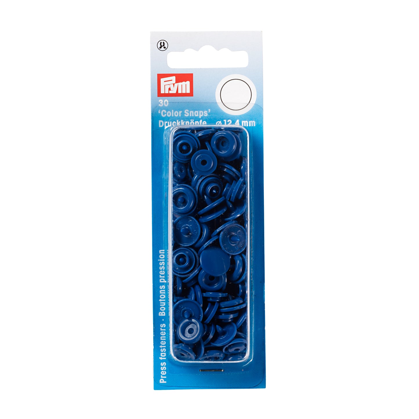 Plastic snap buttons - Round - Blue - Ø12.4 mm - 30 pcs