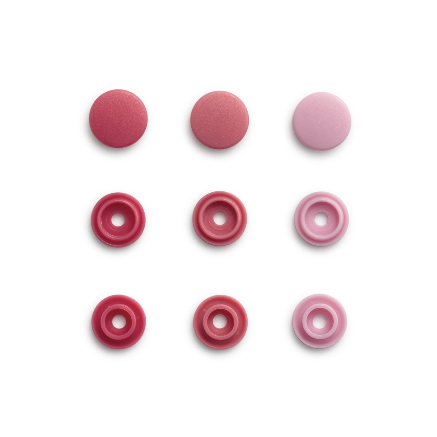 Plastic snaps Color Snaps Mini - pink shades - Ø9 mm - 36 pcs /Prym Love
