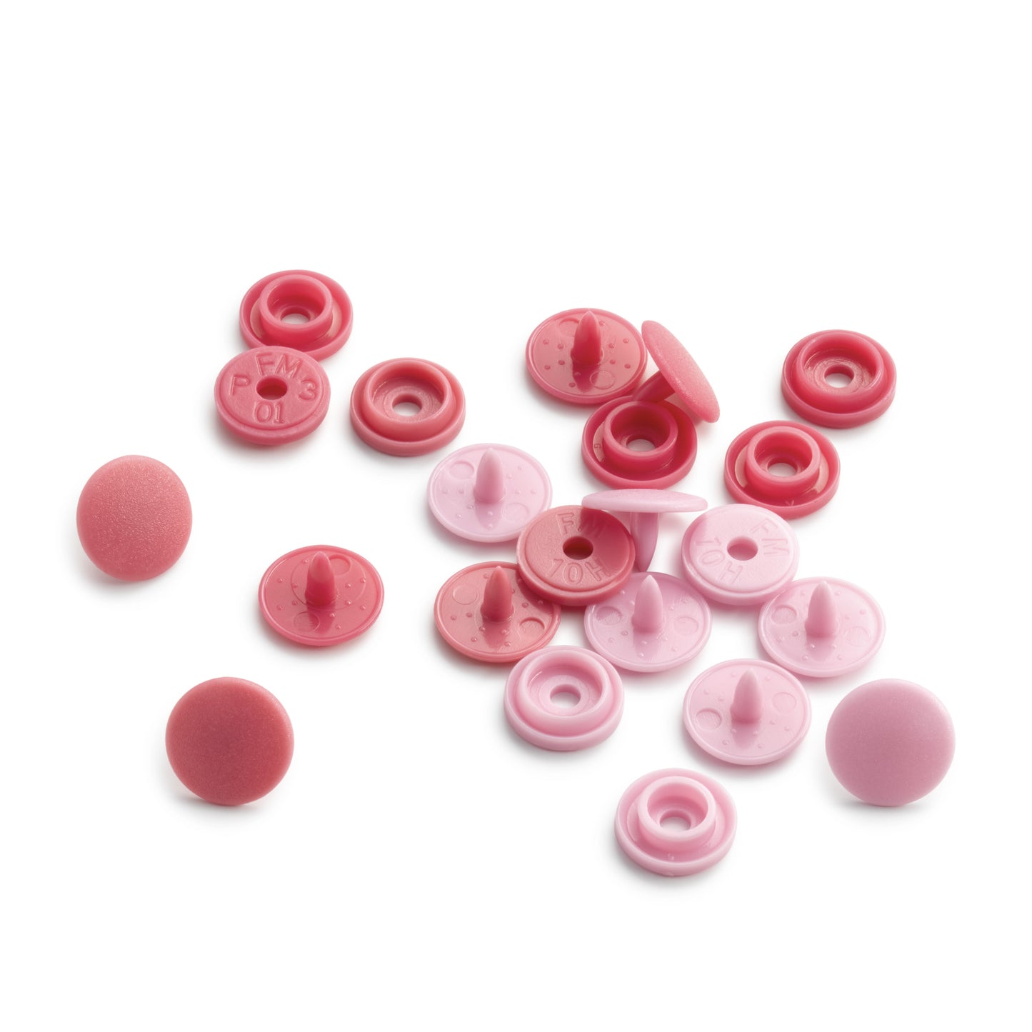 Plastic snaps Color Snaps Mini - pink shades - Ø9 mm - 36 pcs /Prym Love